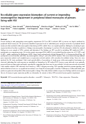 Cover page: No reliable gene expression biomarkers of current or impending neurocognitive impairment in peripheral blood monocytes of persons living with HIV