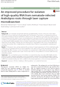 Cover page: An improved procedure for isolation of high-quality RNA from nematode-infected Arabidopsis roots through laser capture microdissection
