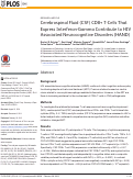 Cover page: Cerebrospinal Fluid (CSF) CD8+ T-Cells That Express Interferon-Gamma Contribute to HIV Associated Neurocognitive Disorders (HAND)