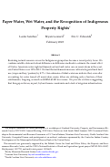 Cover page: Paper Water, Wet Water, and the Recognition of Indigenous Property Rights