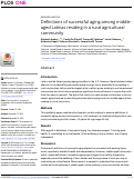 Cover page: Definitions of successful aging among middle-aged Latinas residing in a rural agricultural community.