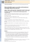 Cover page: Mitochondrial DNA sequence associations with dementia and amyloid-β in elderly African Americans