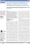 Cover page: The American Heart Association’s Get With the Guidelines (GWTG)-Stroke development and impact on stroke care