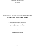 Cover page: Incorporating Spatial Information into Density Estimates and Street Gang Models