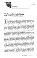 Cover page: Challenges Facing California ESL Students and Teachers