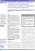 Cover page: Missing link: a qualitative analysis of community-based organisations contributions to partnered collaborative care to treat late-life depression.