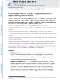 Cover page: Randomized Controlled Trial of a Cognitive Intervention to Improve Memory in Heart Failure