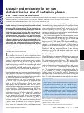 Cover page: Rationale and mechanism for the low photoinactivation rate of bacteria in plasma