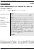 Cover page: Clinical effectiveness of COVID‐19 vaccination in solid organ transplant recipients