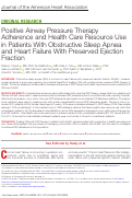 Cover page: Positive Airway Pressure Therapy Adherence and Health Care Resource Use in Patients With Obstructive Sleep Apnea and Heart Failure With Preserved Ejection Fraction.