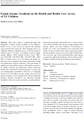 Cover page: Family Income Gradients in the Health and Health Care Access of US Children