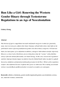 Cover page: Run Like a Girl: Renewing the Western Gender Binary through Testosterone Regulations in an Age of Neocolonialism