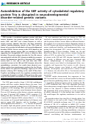 Cover page: Autoinhibition of the GEF activity of cytoskeletal regulatory protein Trio is disrupted in neurodevelopmental disorder-related genetic variants