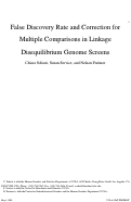 Cover page: False Discovery Rate and Correction for Multiple Comparisons in Linkage Disequilibrium Genome Screens