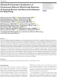 Cover page: Clinical Performance Evaluation of Continuous Glucose Monitoring Systems: A Scoping Review and Recommendations for Reporting.