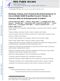 Cover page: Mentoring, Training, and Scholarly Productivity Experiences of Cancer-Related Health Disparities Research Trainees: Do Outcomes Differ for Underrepresented Scientists?