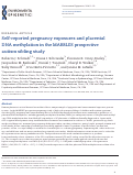 Cover page: Self-reported pregnancy exposures and placental DNA methylation in the MARBLES prospective autism sibling study