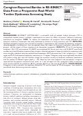 Cover page: Caregiver-Reported Burden in RE-KINECT: Data From a Prospective Real-World Tardive Dyskinesia Screening Study.