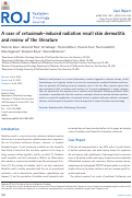 Cover page: A case of cetuximab-induced radiation recall skin dermatitis and review of the literature.