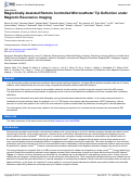 Cover page: Magnetically-Assisted Remote Controlled Microcatheter Tip Deflection under Magnetic Resonance Imaging.