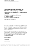 Cover page: Assistive Devices and Services for the Disabled: Auditory Signage and the Accessible City for Blind or Vision-Impaired Travelers