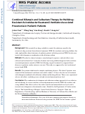 Cover page: Combined Rifampin and Sulbactam Therapy for Multidrug-Resistant Acinetobacter Baumannii Ventilator-Associated Pneumonia in Pediatric Patients