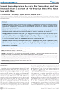 Cover page: Sexual Seroadaptation: Lessons for Prevention and Sex Research from a Cohort of HIV-Positive Men Who Have Sex with Men