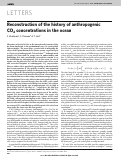 Cover page: Reconstruction of the history of anthropogenic CO2 concentrations in the ocean