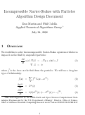 Cover page: Incompressible Navier-Stokes with particles algorithm design document