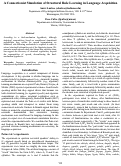 Cover page: A Connectionist Simulation of Structural Rule Learning in Language Acquisition