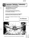 Cover page: Evaluation of SSC Cable Produced for the Model Dipole Program during 1989 and through February, 1990