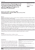 Cover page: Improvements in Psychological and Occupational Well-being Following a Brief Yoga-Based Program for Education Professionals.