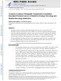 Cover page: Toward a common therapeutic framework in castration-resistant prostate cancer: A model for urologic oncology and medical oncology interaction