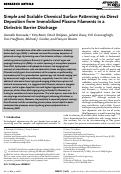 Cover page: Simple and Scalable Chemical Surface Patterning via Direct Deposition from Immobilized Plasma Filaments in a Dielectric Barrier Discharge.