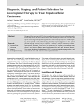 Cover page: Diagnosis, Staging, and Patient Selection for Locoregional Therapy to Treat Hepatocellular Carcinoma