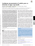 Cover page: Continuous measurements of volatile gases as detection of algae crop health