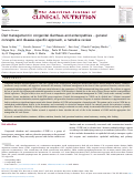 Cover page: Diet management in congenital diarrheas and enteropathies - general concepts and disease-specific approach, a narrative review.