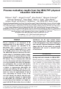 Cover page: Process evaluation results from the HEALTHY physical education intervention