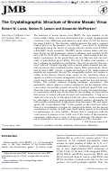 Cover page: The crystallographic structure of brome mosaic virus11Edited by I. A. Wilson