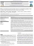 Cover page: Effects of gestational and lactational exposure to heptachlor epoxide on age at puberty and reproductive function in men and women.