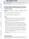 Cover page: Measuring cognitive complaints in breast cancer survivors: psychometric properties of the patient’s assessment of own functioning inventory