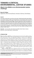 Cover page: TOWARD A CRITICAL ENVIRONMENTAL JUSTICE STUDIES: BLACK LIVES MATTER AS AN ENVIRONMENTAL JUSTICE CHALLENGE-CORRIGENDUM