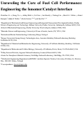 Cover page: Unraveling the core of fuel cell performance: engineering the ionomer/catalyst interface