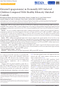 Cover page: Elevated Lipoprotein(a) in Perinatally HIV-Infected Children Compared With Healthy Ethnicity-Matched Controls