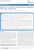 Cover page: Detection of recurrent rearrangement breakpoints from copy number data