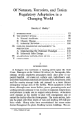 Cover page: Of Natmats, Terrorists, and Toxics: Regulatory Adaptation in a Changing World