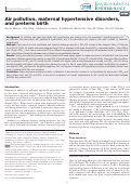 Cover page: Air pollution, maternal hypertensive disorders, and preterm birth