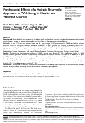 Cover page: Psychosocial Effects of a Holistic Ayurvedic Approach to Well-being in Health and Wellness Courses.