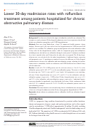 Cover page: Lower 30-day readmission rates with roflumilast treatment among patients hospitalized for chronic obstructive pulmonary disease