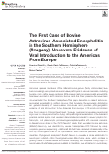 Cover page: The First Case of Bovine Astrovirus-Associated Encephalitis in the Southern Hemisphere (Uruguay), Uncovers Evidence of Viral Introduction to the Americas From Europe